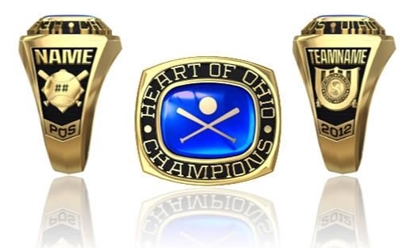 Picture of Women's Heart of Ohio Champion Ring/Pendant w/Crossed Bat Encrusting - 10K Yellow Gold