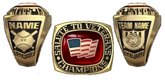 Picture of Salute to Veterans NIT Ring or Pendant w/US Flag